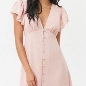 Forever21 Light Pink Buttoned Dress Size S